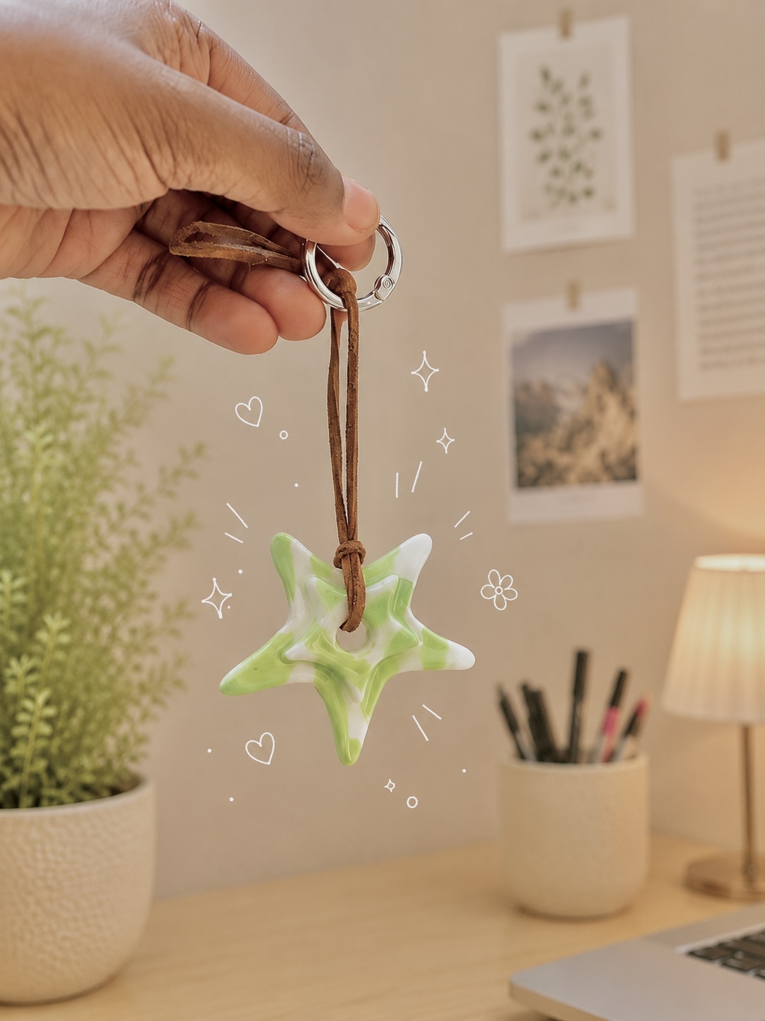 Handmade Tabby Chaser star charm
