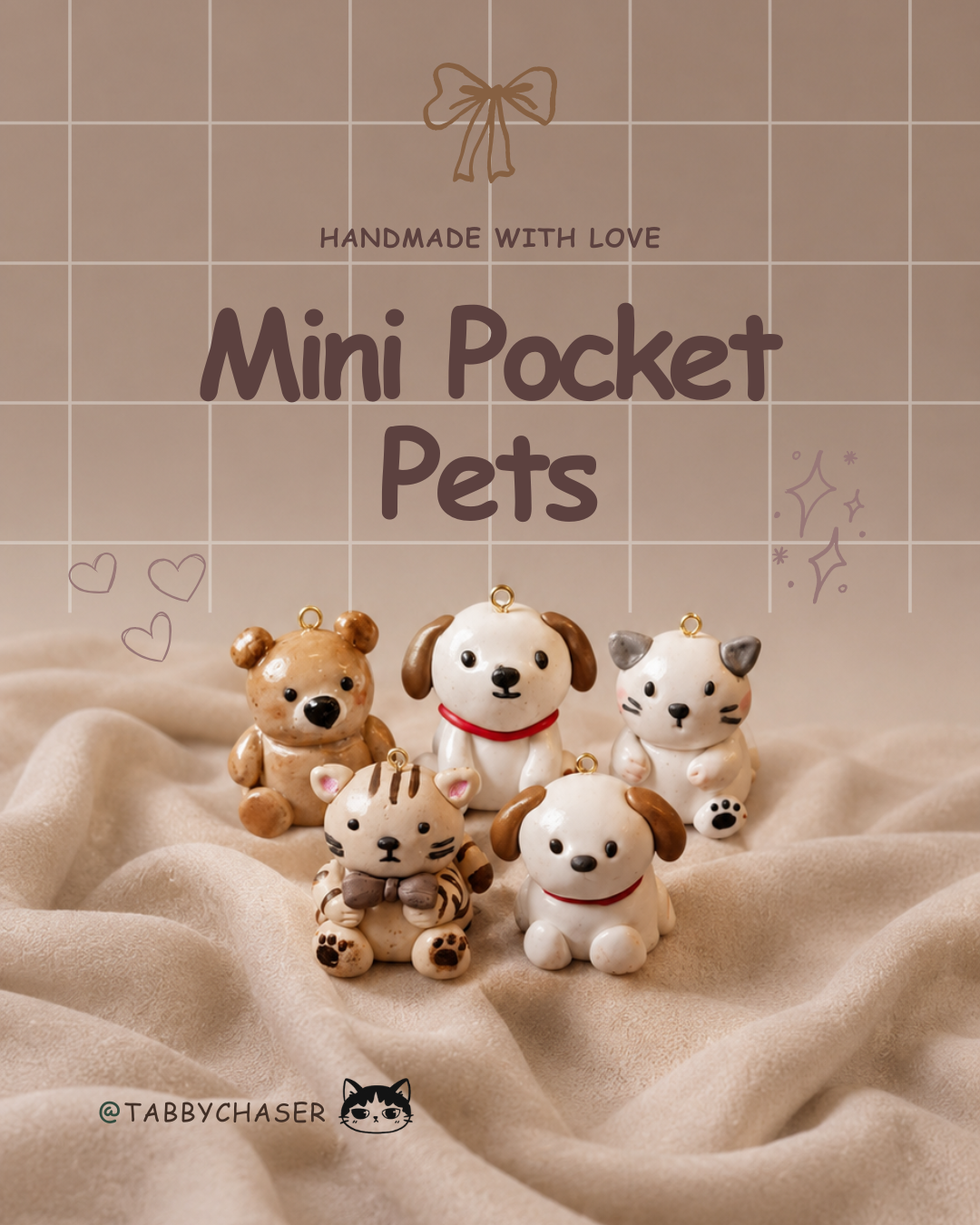 Tabby Chaser mini pocket pet charms